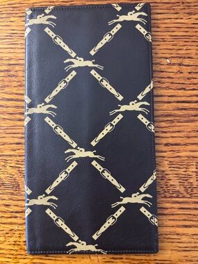 Longchamps Black & Gold Leather Wallet